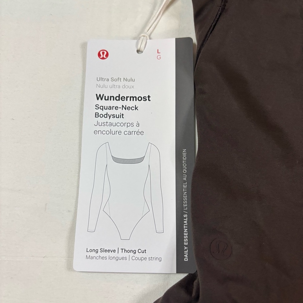 Lululemon Nulu Square-Neck LS Bodysuit ESPR Espresso Brown Women’s Size Large - Picture 6 of 6